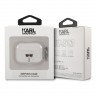Lagerfeld TPU Glitters with ring Karl Transparent для Airpods Pro, серебристый KLAPUKHGS