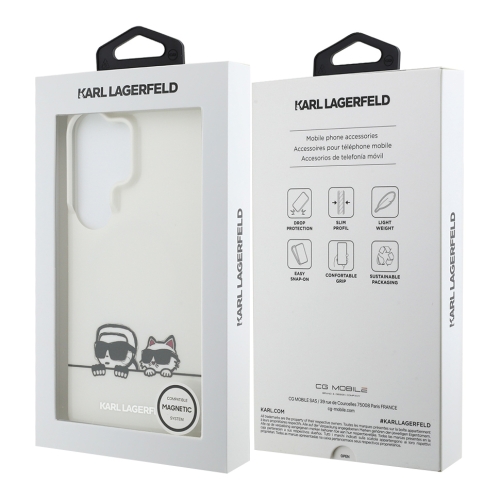 Karl Lagerfeld для Galaxy S26 Ultra чехол IML Sketch Karl & Choupette On Line Hard Transparent (MagSafe)