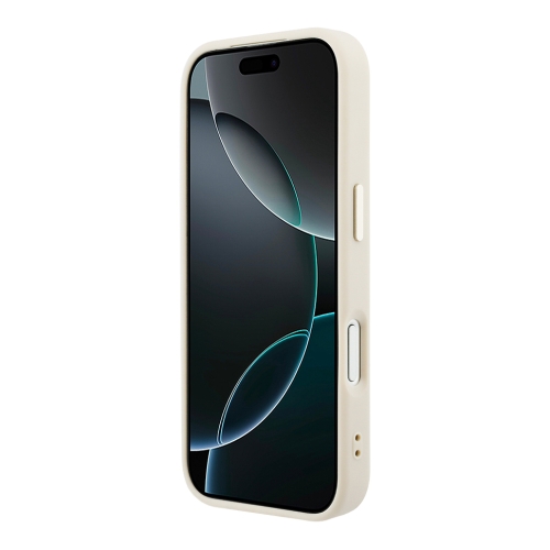 Guess для iPhone 17 Pro Max чехол PU with Perforated 4G logo Metal camera Hard Beige (MagSafe)