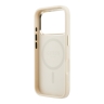 Guess для iPhone 17 Pro Max чехол PU with Perforated 4G logo Metal camera Hard Beige (MagSafe)