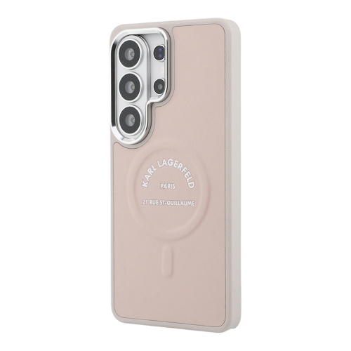 Karl Lagerfeld для Galaxy S26 Ultra чехол PU Smooth leather RSG logo Metal camera Hard Pink (MagSafe)