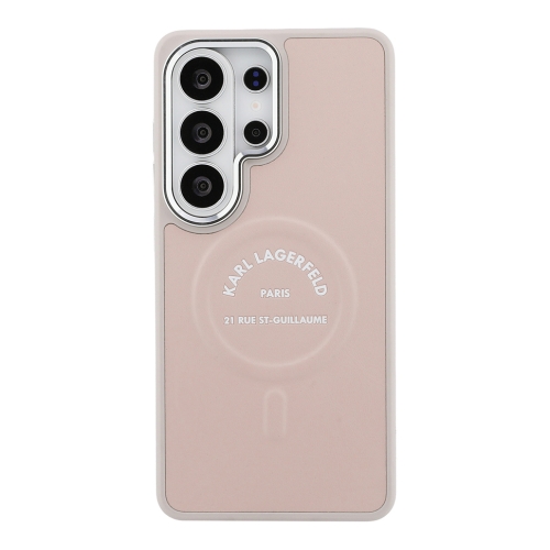 Karl Lagerfeld для Galaxy S26 Ultra чехол PU Smooth leather RSG logo Metal camera Hard Pink (MagSafe)