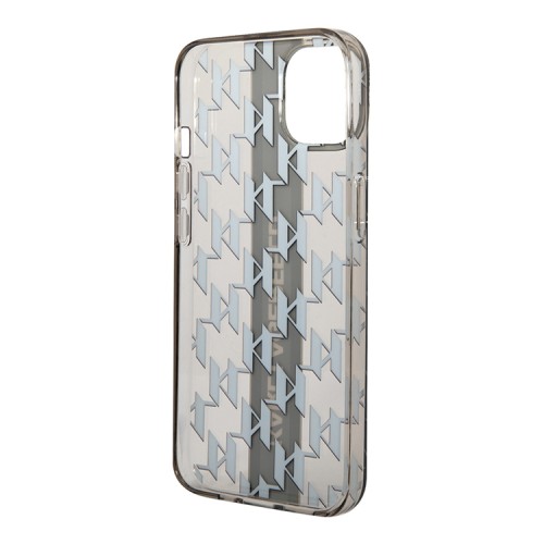 Чехол Lagerfeld Monogram w Vertical logo Hard для iPhone 14 Plus, черный