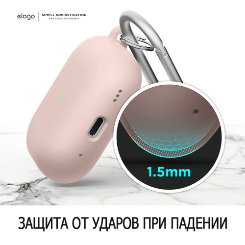 Чехол Elago Liquid Hang case для AirPods Pro 2, розовый