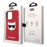 Чехол Lagerfeld Liquid silicone Choupette Hard для iPhone 14 Pro, красный (Magsafe)