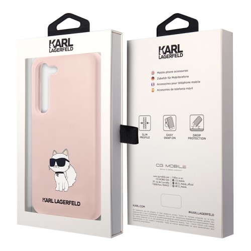 Чехол Lagerfeld Liquid silicone NFT Choupette Hard для Galaxy S23, розовый