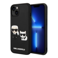 Чехол Lagerfeld 3D Rubber Karl and Choupette Hard для iPhone 14 Plus, черный