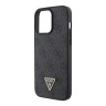 Guess для iPhone 15 Pro Max чехол PU 4G Triangle Diamond metal logo Hard Black