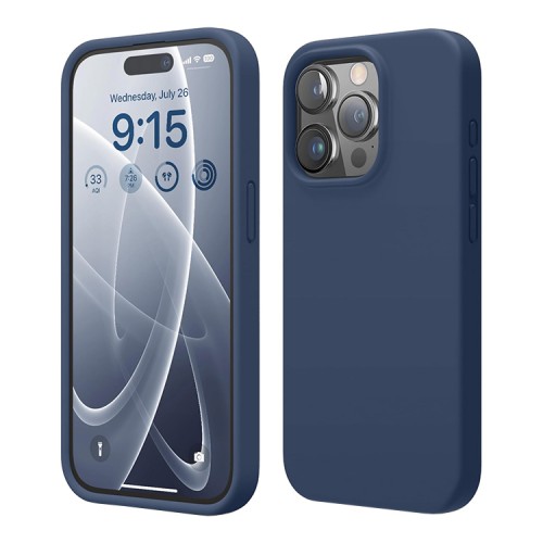 Elago для iPhone 15 Pro чехол Soft silicone (Liquid) Jean Indigo