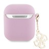 Guess для Airpods 1/2 чехол PU Saffiano with 4G Diamond charm Pink