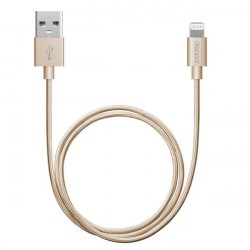 Кабель Deppa Alum USB-A/Lightning MFi (1.2 м), золотой