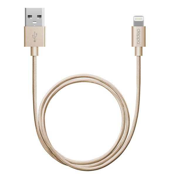 Deppa Alum USB-A/Lightning MFi (1.2 м), золотой 72188