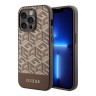 Guess для iPhone 15 Pro чехол PU G CUBE Hard Brown (MagSafe)