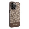 Guess для iPhone 15 Pro чехол PU G CUBE Hard Brown (MagSafe)