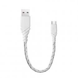 Кабель EnergEA NyloGlitz USB-A/micro-USB (0.18 м), белый