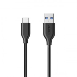 Кабель Anker PowerLine Type-C на USB-A 3.0 (0.9 м), черный (A8163011)