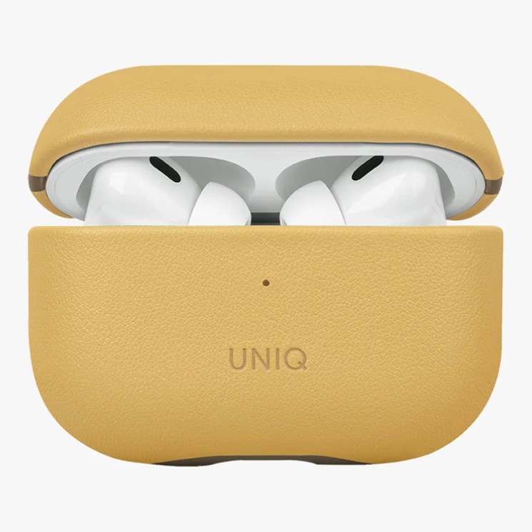 Uniq для Airpods Pro 2 чехол Lyden DS Leatherette with handstrap Canary Yellow/Flint Grey