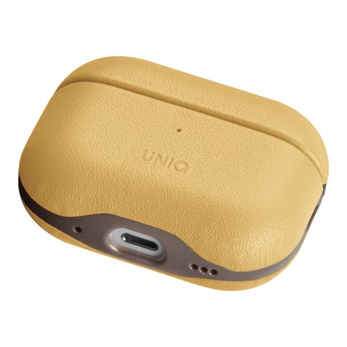 Uniq для Airpods Pro 2 чехол Lyden DS Leatherette with handstrap Canary Yellow/Flint Grey
