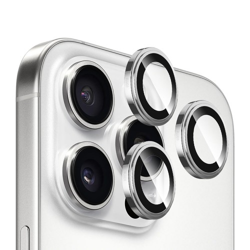BlueO стекло для iPhone 16 Pro/16 Pro Max, Camera Lens SAPPHIRE Alloy 3 шт. White Titan (+instal)