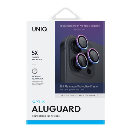 Uniq стекло для iPhone 16 Pro/16 Pro Max OPTIX Camera Lens AluGuard Iridescent
