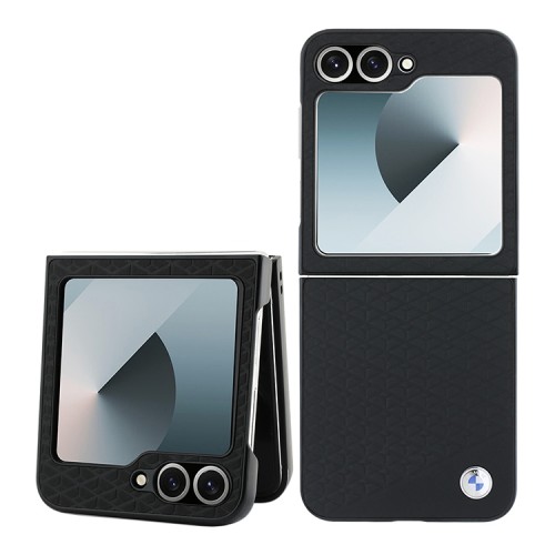 BMW для Galaxy Z Flip 6 Signature Leather Diamond pattern Black