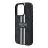Guess для iPhone 16 Pro Max чехол PU кожа 4G Stripes Black (MagSafe)