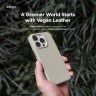 Elago для iPhone 16 Pro Max чехол PU Leather Light Grey (MagSafe)
