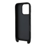 Karl Lagerfeld для iPhone 16 Pro чехол Crossbody PU Saffiano Monogram NFT Karl Ikonik +Strap Hard Black