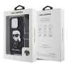 Karl Lagerfeld для iPhone 16 Pro чехол Crossbody PU Saffiano Monogram NFT Karl Ikonik +Strap Hard Black