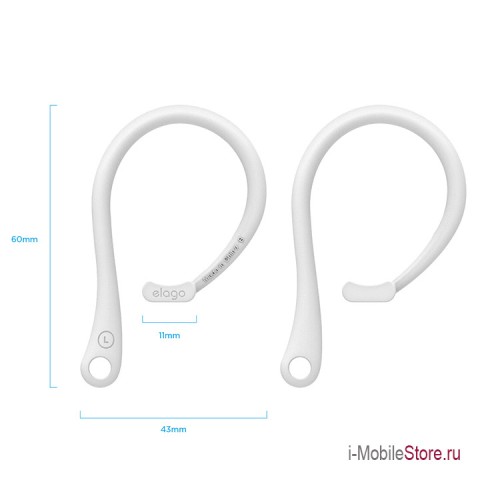 Держатель Elago EarHooks для наушников AirPods All | Pro | 1&2 Gen | 3 Gen, белый (2 шт)