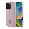 Guess для iPhone 16 Pro Max чехол PU Grained leather Small 4G metal logo Hard Pink (MagSafe)