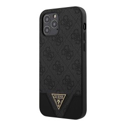Чехол Guess 4G Triangle Metal logo Hard для iPhone 12 | 12 Pro, серый