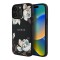 Guess для iPhone 15 Pro Max чехол PU Grained leather Flowers Metal logo Hard Black (MagSafe)