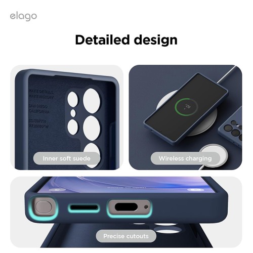 Elago для Galaxy S25 Ultra чехол Soft silicone (Liquid) Jean Indigo