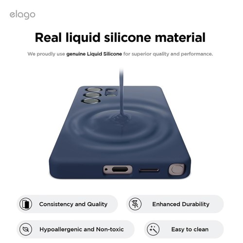 Elago для Galaxy S25 Ultra чехол Soft silicone (Liquid) Jean Indigo