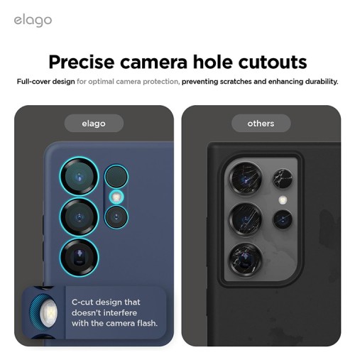 Elago для Galaxy S25 Ultra чехол Soft silicone (Liquid) Jean Indigo