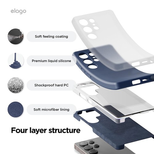 Elago для Galaxy S25 Ultra чехол Soft silicone (Liquid) Jean Indigo