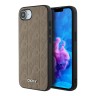 DKNY для iPhone 16e чехол PU Grid pattern Metal logo Hard Beige (MagSafe)