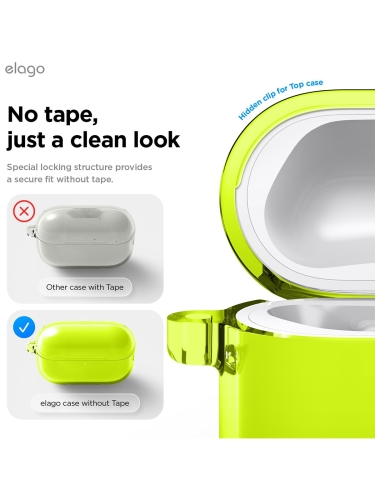 Elago для AirPods Pro 3 чехол Clear Hang case Neon Yellow
