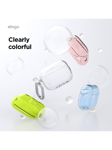 Elago для AirPods Pro 3 чехол Clear Hang case Neon Yellow