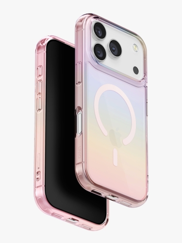 Uniq для iPhone 17 Pro чехол Iridescia (holographic) Pink Prism (Magsafe)