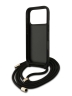 Guess для iPhone 17 Pro чехол Crossbody PU 4G Big metal logo Hard + Nylon Cord Black