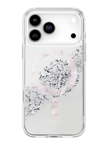 Uniq для iPhone 17 Pro Max чехол COEHL Resin Crystelle Sparkling Silver (MagSafe)
