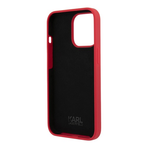 Чехол Karl Lagerfeld Liquid silicone Choupette Hard для iPhone 13 Pro, красный