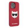 Чехол Karl Lagerfeld Liquid silicone Choupette Hard для iPhone 13 Pro, красный