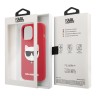 Чехол Karl Lagerfeld Liquid silicone Choupette Hard для iPhone 13 Pro, красный