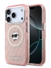 Karl Lagerfeld для iPhone 17 Pro чехол IML NFT Choupette Head on logo Metal Cam Hard Pink (MagSafe)