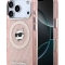 Karl Lagerfeld для iPhone 17 Pro чехол IML NFT Choupette Head on logo Metal Cam Hard Pink (MagSafe)