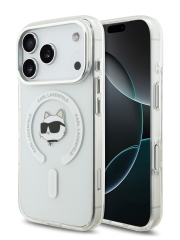 Karl Lagerfeld для iPhone 17 Pro чехол IML NFT Choupette Head Metal camera Hard White (MagSafe)