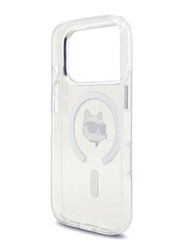Karl Lagerfeld для iPhone 17 Pro чехол IML NFT Choupette Head Metal camera Hard White (MagSafe)